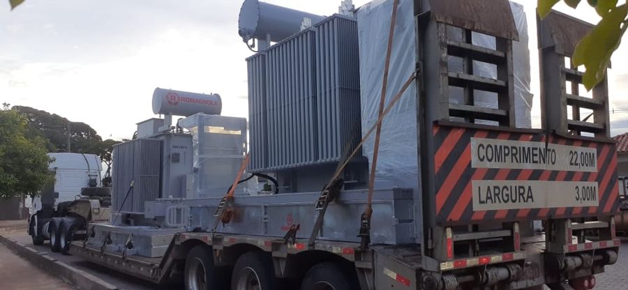 Transporte de transformador com amarração (projeto JJE)